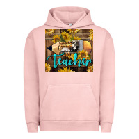 Pigment Salmon Western Teacher Pencil With Sunflowers Urban Hoodie - LillyAllenDesigns