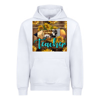 White Western Teacher Pencil With Sunflowers Urban Hoodie - LillyAllenDesigns