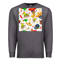 Charcoal Heather mexico seamless pattern Premium Sweatshirt - FaDigitalArtStudio