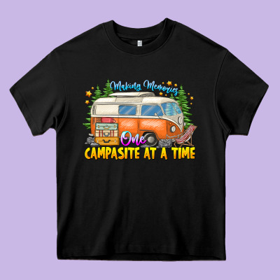 Making Memories Campsites Time Heavy Core Tee Designed By Cowhidedigitalart
