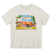 Cream Making Memories Campsites Time Heavy Core Tee - CowhideDigitalArt