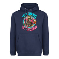 Navy i hate everyone but coffee helps Heavyweight Hoodie - Zillion Design Studio