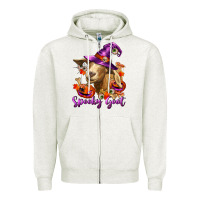 Oatmeal Heather Spooky Goat Zipper Hoodie - RanaPortraitStore