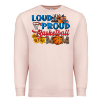 Pale Pink loud and proud basketball mom Premium Sweatshirt - HRA Design Shop