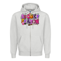 Dove Grey Spooky season Halloween Zipper Hoodie - RanaPortraitStore