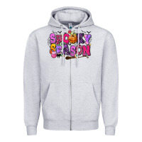 Heather Grey Spooky season Halloween Zipper Hoodie - RanaPortraitStore