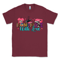 Burgundy handmade with love Classic Tee - RanaPortraitStore