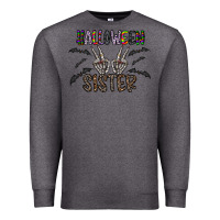 Charcoal Heather halloween sister Premium Sweatshirt - CowhideDigitalArt