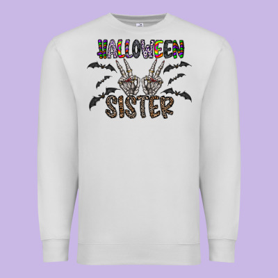 Halloween Sister Premium Sweatshirt Designed By Cowhidedigitalart