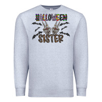 Heather Grey halloween sister Premium Sweatshirt - CowhideDigitalArt