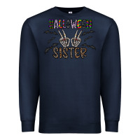 Navy halloween sister Premium Sweatshirt - CowhideDigitalArt