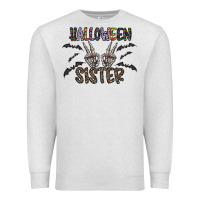 Oatmeal Heather halloween sister Premium Sweatshirt - CowhideDigitalArt