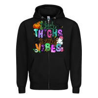 Black Thick thighs spooky vibes Zipper Hoodie - RanaPortraitStore