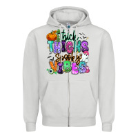 Dove Grey Thick thighs spooky vibes Zipper Hoodie - RanaPortraitStore