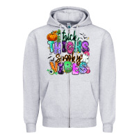 Heather Grey Thick thighs spooky vibes Zipper Hoodie - RanaPortraitStore