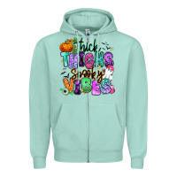 Seafoam Thick thighs spooky vibes Zipper Hoodie - RanaPortraitStore
