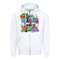 White Thick thighs spooky vibes Zipper Hoodie - RanaPortraitStore