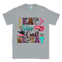 Heather Grey eat sleep craft repeat Classic Tee - RanaPortraitStore