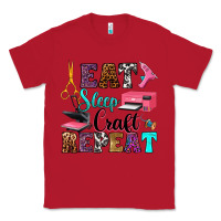 Red eat sleep craft repeat Classic Tee - RanaPortraitStore