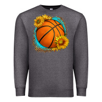 Charcoal Heather western basketball with sunflower Premium Sweatshirt - HRA Design Shop