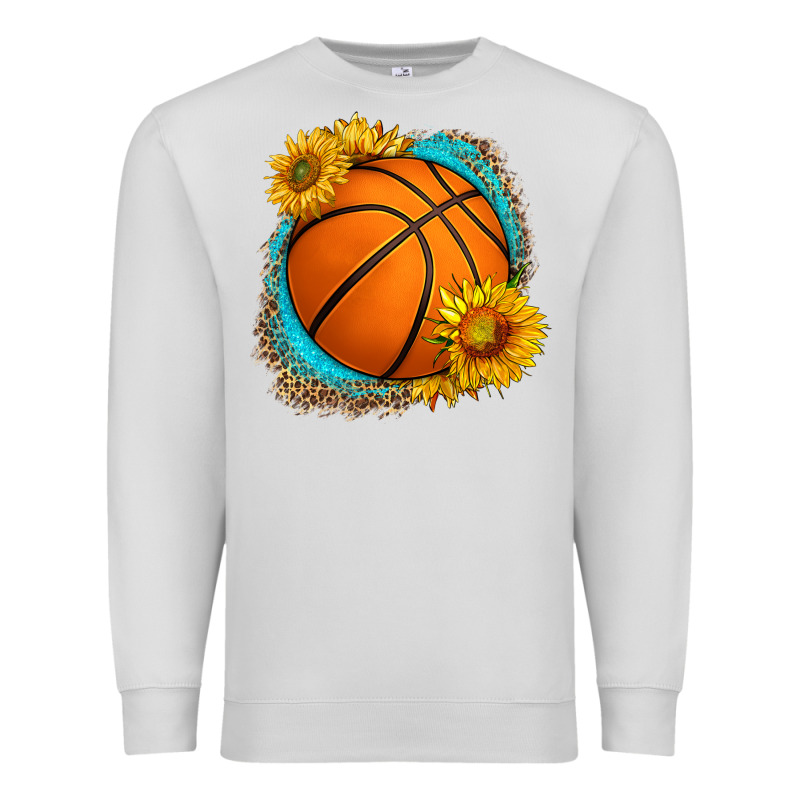 Western Basketball With Sunflower Premium Sweatshirt by HRA Design Shop | Teevron