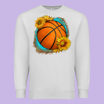 Western Basketball With Sunflower Premium Sweatshirt Designed By Hra Design Shop