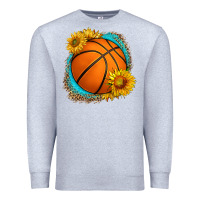Heather Grey western basketball with sunflower Premium Sweatshirt - HRA Design Shop