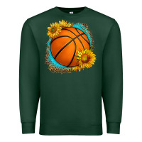 Sports Green western basketball with sunflower Premium Sweatshirt - HRA Design Shop