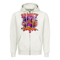Oatmeal Heather Spooky season sneaker and heel afro woman Zipper Hoodie - RanaPortraitStore