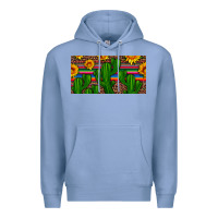 Colony Blue sunflowers and cactus license plate Premium Hoodie - Artiststas