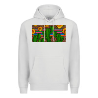 Dove Grey sunflowers and cactus license plate Premium Hoodie - Artiststas