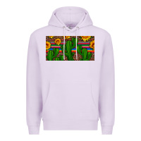 Lilac sunflowers and cactus license plate Premium Hoodie - Artiststas