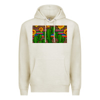 Oatmeal Heather sunflowers and cactus license plate Premium Hoodie - Artiststas