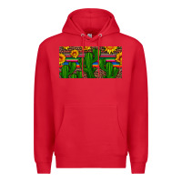 Red sunflowers and cactus license plate Premium Hoodie - Artiststas