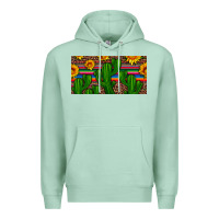 Seafoam sunflowers and cactus license plate Premium Hoodie - Artiststas