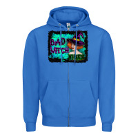True Royal Halloween Bad Witch Vibes Watercolor Zipper Hoodie - RanaPortraitStore