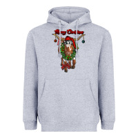 Heather Grey merry christmas longhorn cow Heavyweight Hoodie - RanaPortraitStore