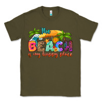 Army Green the beach is my happy place Classic Tee - RanaPortraitStore