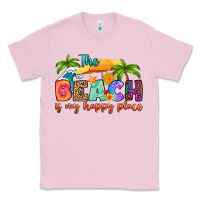 Bubblegum Pink the beach is my happy place Classic Tee - RanaPortraitStore