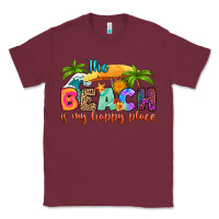 Burgundy the beach is my happy place Classic Tee - RanaPortraitStore