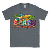 Charcoal Heather the beach is my happy place Classic Tee - RanaPortraitStore