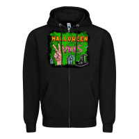 Black Watercolor Halloween Vibes Zipper Hoodie - RanaPortraitStore