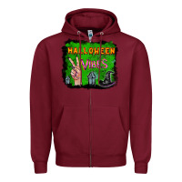 Burgundy Watercolor Halloween Vibes Zipper Hoodie - RanaPortraitStore