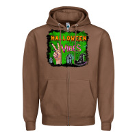 Chestnut Watercolor Halloween Vibes Zipper Hoodie - RanaPortraitStore