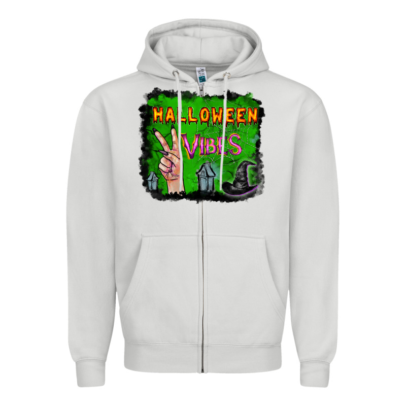 Watercolor Halloween Vibes Zipper Hoodie by RanaPortraitStore | Teevron