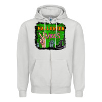 Dove Grey Watercolor Halloween Vibes Zipper Hoodie - RanaPortraitStore