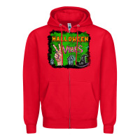 Red Watercolor Halloween Vibes Zipper Hoodie - RanaPortraitStore