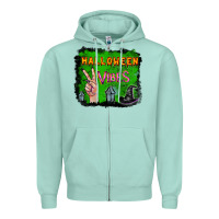 Seafoam Watercolor Halloween Vibes Zipper Hoodie - RanaPortraitStore