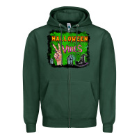 Sports Green Watercolor Halloween Vibes Zipper Hoodie - RanaPortraitStore