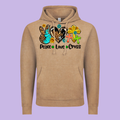 Peace Love Cross Vintage Hoodie Designed By Adodesignshop